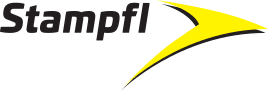 Das Stampfl-Logo zeigt das Wort "Stampfl" in fetten schwarzen Buchstaben neben einem stilisierten gelben Swoosh auf hellgrauem Hintergrund.